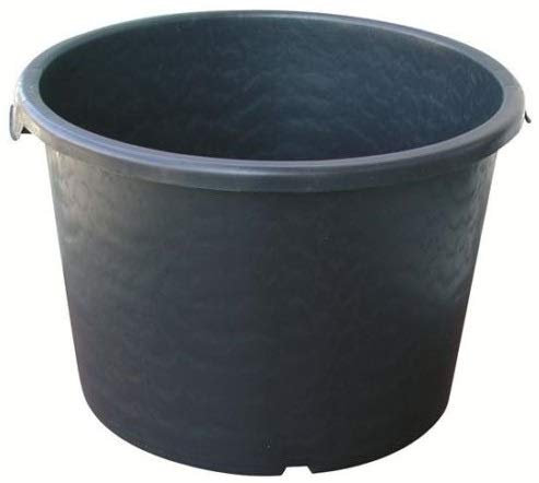 Muddy Hands Large Black Plastic Plant Pot with Handles Round Outdoor Garden Tree Container Planter (4, 48 Litre)
