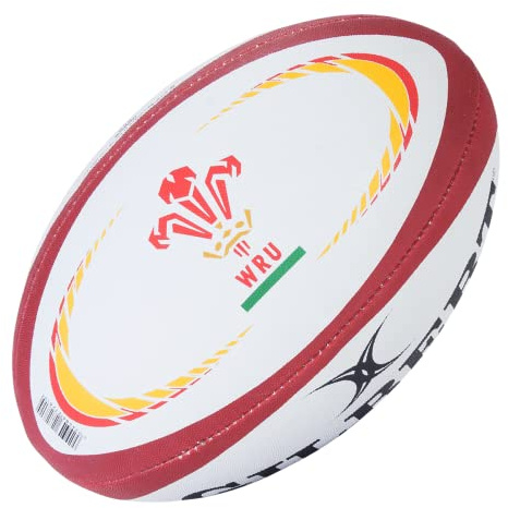 Gilbert Wales WRU Replica Rugbyball 2020 - Weiß und Rot 5