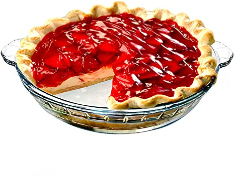 Pie Form, Glas Pie Form mit Griffen -22cm 1.6 L, Rund Pie Dish für 3-4 Personen