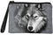 chaqlin Damen Geldbörse Kleingeld Tasche Flanell Mini Geldbörse Pouch Grauer Wolf Print Münztaschen Schminktaschen Federmäppchen