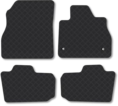 Nissan Leaf (2010-2018) Rubber Car Mats Accessories Tailored Fit Compatible Accessory Waterproof Protection Non-Slip Floor Mats Full Coverage Durable Front Rear Set Coverage with Clips