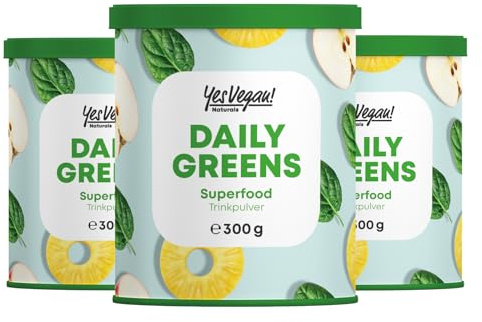 3x 300 Gramm I Daily Greens Superfood Pulver I mit Superfoods, Vitaminen, Mineralstoffen, vegan Protein und Ballaststoffen I Smoothie Pulver
