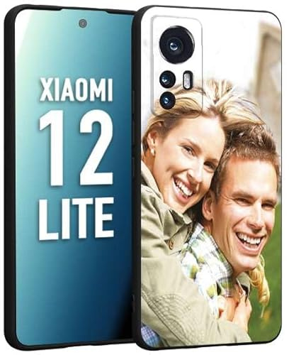 CUSTOMIZZA - Custodia cover nera morbida in tpu compatibile per Xiaomi 12 LITE personalizzata con foto immagine scritta a piacere