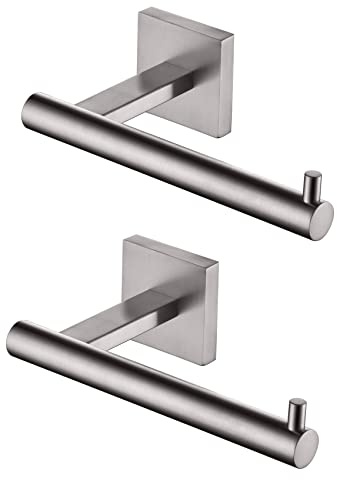 KOKOSIRI Toilet Paper Holder Tissue Paper Dispenser for Bathroom Toilet Roll Holder Brushed Nickel Stainless Steel, 2 Pack, B2005BR-2P