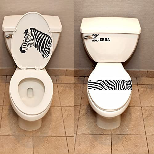 Winhappyhome Autocollant personnalisable pour abattant de WC Motif zèbre