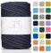Makromecity, Cotton Macrame Cord 2mm x 195 Yards (590 feet) 2mm Recycled Cotton Crochet Yarn for Macrame Art & Crafts for Wall Hangings, Bags, Underplate, Rug (25 Colors Available) (Indigo Blue)