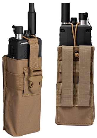 ACEXIER 1PCS Taktische Radio Tasche für PRC148/152 Radio Holster Militär Interphone Lagerung MOLLE Beutel Airsoft Jagd (Tan)