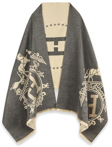 EXTREE Pashmina-Schal für Damen, seidiger Schal für Abendkleid, Decke, offener Poncho-Umhang, Afq-Schwarz, Medium