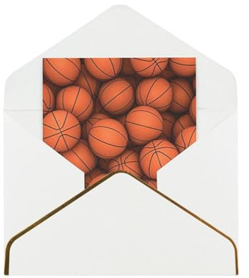 Basketball Orange Exquisite Perle Papier Weihnachtskarten Luxus Grußkarten Für Feiertage Und Geburtstage