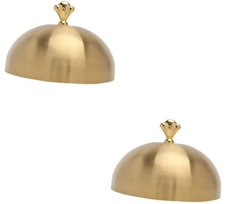 BESTonZON 2 Stk Steakabdeckung Aus Edelstahl Mesh-zelt Steak-dome-cloche Servieren Steak Servierdeckel Anti-öl-abdeckung Sandwiches Glockenzelt Gas Rostfreier Stahl Luxus Nachtisch