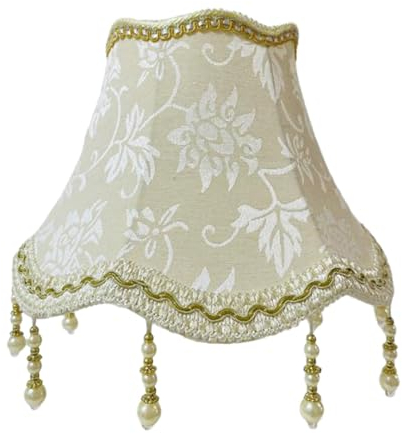 Folpus Lampenschirm für 5.5' E27 Kerzenglühbirnen, Vintage Hängeleuchte Lampenschirm mit Quaste, Kronleuchter Lampenschirm hängende Fransen Lampenschirm für Tischlampen, Stehlampen, Wandlampen, stil A