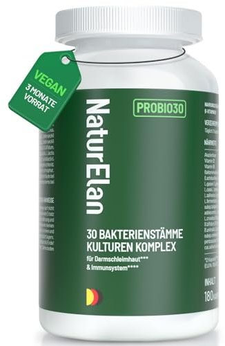 Probio PLUS Kulturen Komplex - 180 KAPSELN mit 30 Bakterienstämme, 20 Mrd. KBE/Tagesdosis, Magensaftresistent& Vegan, mit Lactobacillus & Bifidobakterien, 3 Monate, Darmflora