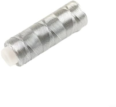 Premium-Stickgarn in Silber und Gold für elegante und kreative Projekte, perfekt für Bastelarbeiten, 200 Meter lang (1 Silberfaden)