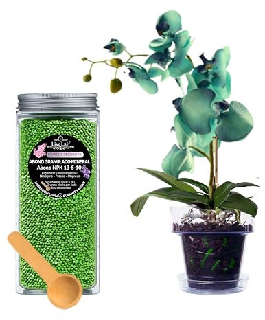 LiveLaif ®- 300 gr Abono granulado mineral NPK | Abono orquideas | Abono plantas flores | Abono de Liberacion lenta | Abono floracion | NPK Abono | Bote PVC con tapa rosca metal (300 gr)