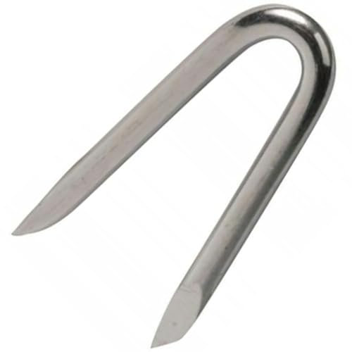 Galvanised Netting Staple U Nails, Heavy Duty U Shaped Wire Tacks for Fencing & Mesh, Durable Fence Pin Staples for Wood Posts Pack of: 20 Size: 30mm x 3.0