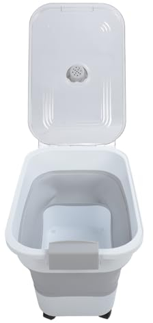 Asixxsix Dog Food Storage Container, PP Large Capacity Collapsible Pet Food Storage Containers with Sliding Lid, Measuring Scoop and Rolling Wheel, Sealed Food Container for Pets Dry Food