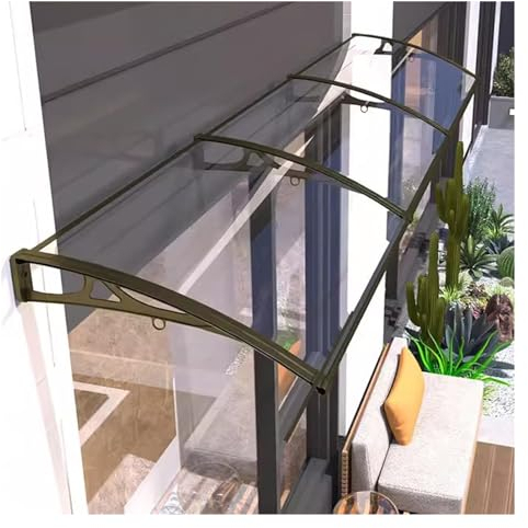 Vordach für Haustür UV-Schutz Dach Markise 100x200cm Schutz aus Polycarbonat Sonnendach Haustürvordach Pultvordach, (Size:150x300cm)