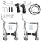 Fahrrad Bremse Set, Fahrradbremsen, Bremsen Fahrrad, Aluminium Fahrradbremse, V Brake Fahrrad Bremsen Set, V Bremsen Set,Fahrrad Vorne Hinten Bremsarme für Meisten Fahrräder Rennräder MTB BMX (Silber)