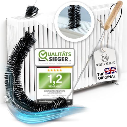MEISTERSTARK Radiator Cleaner Brush 79 cm I Radiator Cleaning Brush I Scratch-Free Radiator Brush I Flexible Nylon Bristles