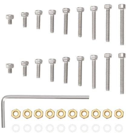 eMagTech 1 Set Plattenspieler-Headshell-Tonabnehmer-Montagesatz Phono-Headshell-Tonabnehmerschrauben M2.5-Schrauben Muttern Unterlegscheiben Kompatibel mit Linn Kompatibel mit Thorens