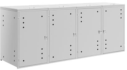 Uniprodo Wheelie Bin Storage - 4 x 240 l - air holes Rubbish bin storage Wheelie bin store Outdoor bin store Bin shed