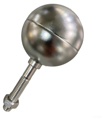 Oniissy Fahnenmast-Kugel-Topper, Ornament, Outdoor-Aluminium-Fahnenmast-Kugel-Topper, Ornament, 7,6 cm, wetterbeständig, dekoratives Endstück, vielseitige Verwendung, Gold, Schwarz, Grau (Grau)