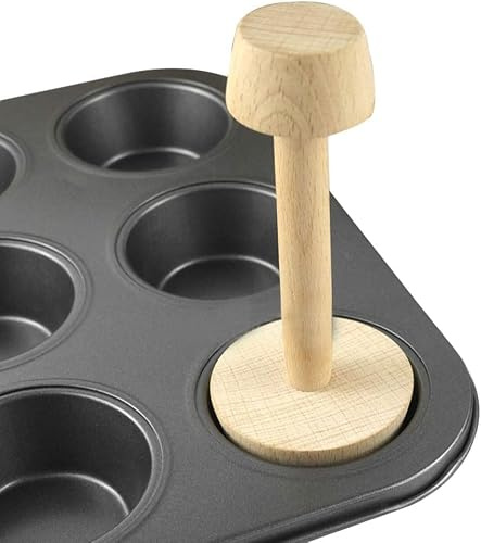 Holz-Törtchen-Tamper für Gebäck, doppelseitig, für Kuchen, Gebäck, Kuchen, Kuchen, Gebäck, Backwerkzeug, Kuchen, Törtchen und Quicheformen
