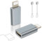 layajia Adaptateur USB C vers Lightning, Adaptateur Lightning USB C pour iPhone 14/13/12/11/iPad/Airpods, Pas pour écouteurs/Audio/OTG, Résistant à la Perte, Lot de 2, Gris