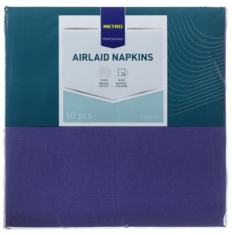 METRO PROFESSIONAL Serviettes de Table Airlaid, 40 x 40 cm, Lilas, 4 Plis, 60 Pièces