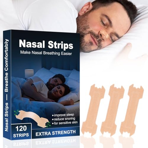 LABEHOLD Schnarchstopper Nasenpflaster Schnarchen - 120 Stück Nasal Strips Besser Atmen Nose-Strips, Anti Schnarch Nasenstrips für Schlafen und Sport