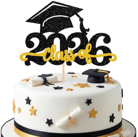 1 Stück 2026 Abschluss Tortendeko Graduation Cake Topper Abschluss Kuchen Deko für Abschlussfeier Schulabschluss Graduation Party Kuchen Dekoration