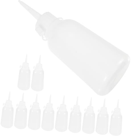 Gatuida Flacone Piccolo Punta in Plastica 100ml per Colla, Applicatore Preciso per Lavori di Riparazione e Bobine da Pesca, Confezione da 12 Pezzi