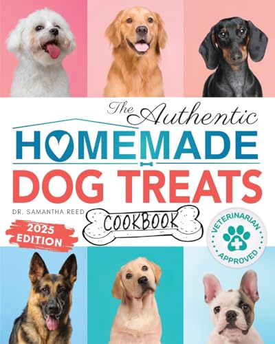 The Authentic Homemade Dog Treats Cookbook: Nutritious, Allergy and Dental-Friendly Recipes With Pantry Staples For Puppies to Seniors (Healthy Homemade Dog Food Cookbook Series)