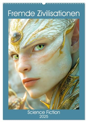 Fremde Zivilisationen - Science Fiction (Wandkalender 2025 DIN A2 hoch), CALVENDO Monatskalender: Ferne Galaxien und unbekannte Welten (CALVENDO Kunst)