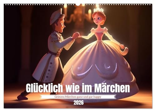 Glücklich wie im Märchen (Wandkalender 2026 DIN A2 quer), CALVENDO Monatskalender: Warum soll das Happy End immer am Schluss sein? (CALVENDO Spass)