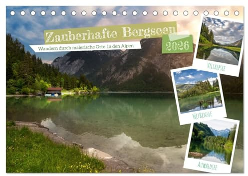 Zauberhafte Bergseen (Tischkalender 2026 DIN A5 quer), CALVENDO Monatskalender: Kleine und Größere Seen in den Alpen sind eine Augenweide für jeden der die Bergwelt liebt. (CALVENDO Natur)