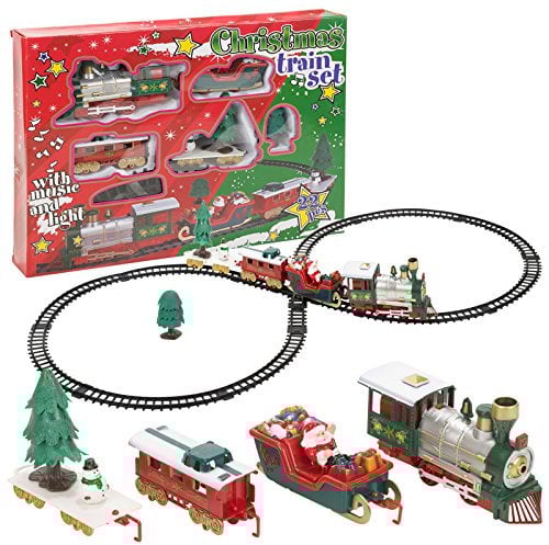 Classic Christmas Musical Santa Train & Track Toys Set Kids Xmas Play Gift Tree Decoration