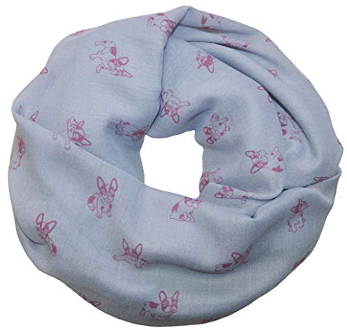 thb Richter Rundschal Loopschal Hunde Mops Dogge Schlauchschal Halstuch scarf Loop Bulldogge Hund Dog (Grau)