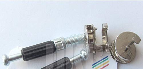 HKB® 8 Stück Verbindungsbeschlag RASTEX 15, ø=15mm, 30mm Spannmaß, Stahl/Zinkdruckguss vernickelt, Hettich, 20517