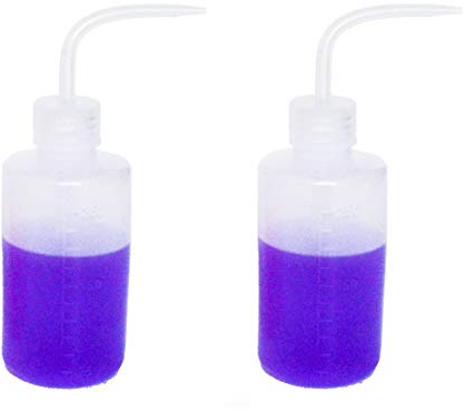 Safety Wash Bottle, 250ml/250ml Squeeze Bottle, Narrow Mouth, Plastic (2 Bottles)