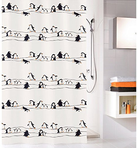 OBI .Pinguin Multicolor Duschvorhang 180 x 200cm. Ökoplast 100% PEVA