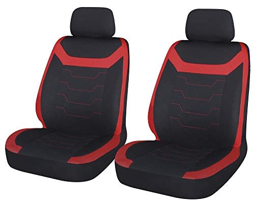 Sakura SS5399 Finsbury Paire de Housses de siège Avant pour Voiture et Van Noir avec Inserts Rouges