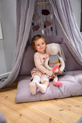 BioKinder 25176 Rückenkissen Loungekissen Rückenpolster 80x40 cm Baumwolle, Farbe:Hellgrau