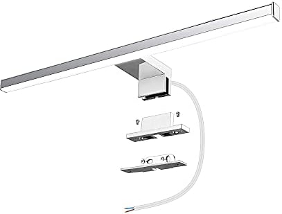 Lampe pour Miroir LED Salle de Bains Azhien 10W 820lm 230V 600mm Blanc Neutre 4000K Lampe Miroir Applique Murale Intérieure Moderne Luminaire Salle de Bain IP44 60cm