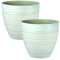 Serenity Rings Plastic Planter - White, Set of 2 Pots - 35cm (H) x 38cm (Dia) - Suitable for Indoor or Outdoor Use.
