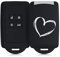 kwmobile Accessoire clé de Voiture Compatible avec Renault Smart Key 4-Bouton (Keyless Go Uniquement) - Coque en Silicone Souple avec Embout Porte-Clé - cœur Peint Blanc-Noir