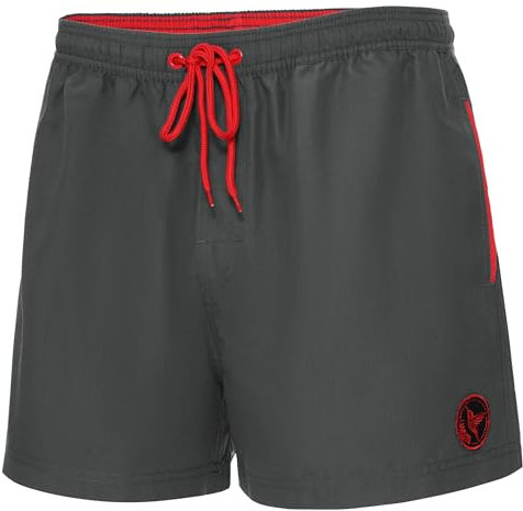 Ladeheid Costume Uomo Mare Extra Corto con Taschino, Medium Drawstring, Fodera in Rete, Costumi da Bagno, Boxer per la Spiaggia, la Piscina e Il Surf LA40-199 (Grafite, 4XL)