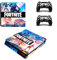 Supreme Skinz Housse de protection en vinyle pour PlayStation 4 Slim - Revêtement de console Fortnite et 2 manettes - Motif feuilles