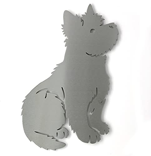 Cairn Terrier (Ganzkörper) – rustikale Gartenskulptur