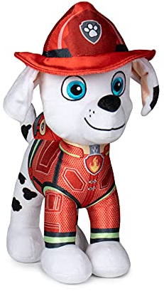 Play by Play PAW Patrol The Movie versch. Motive, Plüsch Figuren 27cm Chase, Marshall, Liberty, Skye, Rubble, Rocky, Zuma, ORIGINAL Lizenzware für Kinder, Braver Than Ever - Kinofilm 2021 (Marshall)